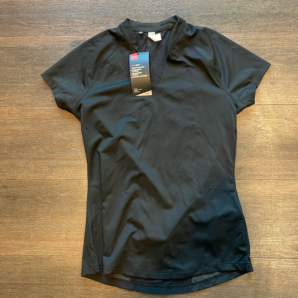 Under Armour Heat Geat v-neck athletic T-shirt with mesh back